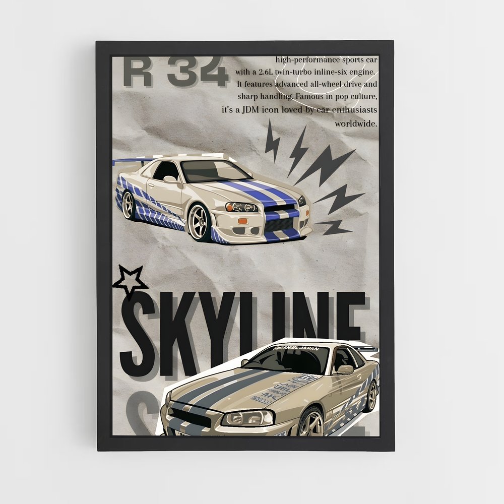 Poster L'Évolution de la Mustang – affiche Nissan (vue 2)